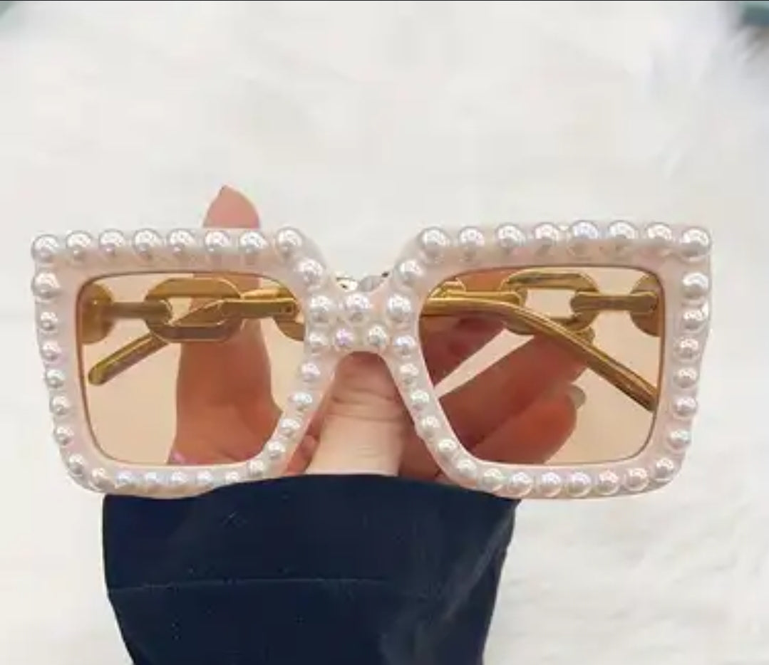 Ladies Pink Pearl Sunglasses