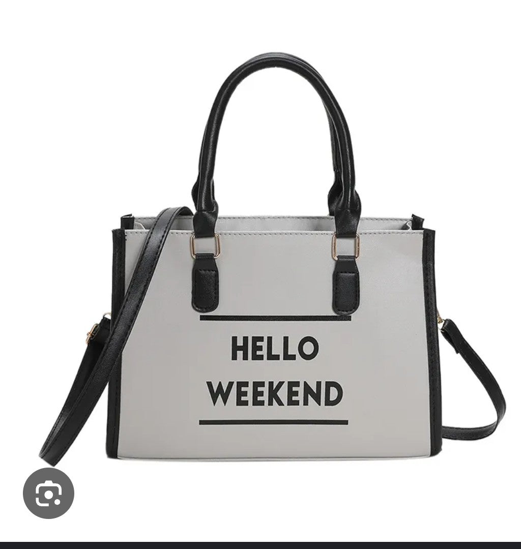 Grey Hello Weekend Purse