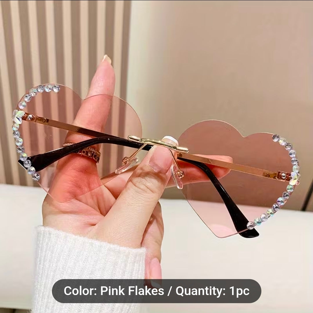Pink Gemstone Fashion Sunglasses