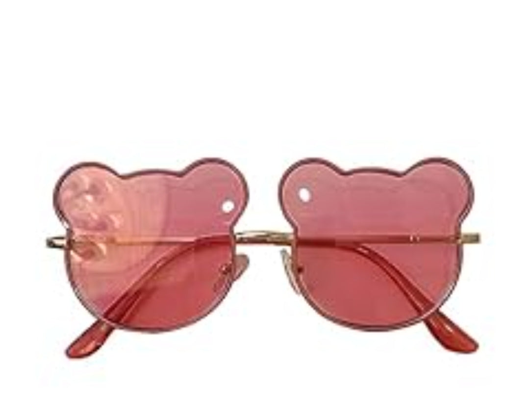 Little Girl Red Teddy Bear Sunglasses