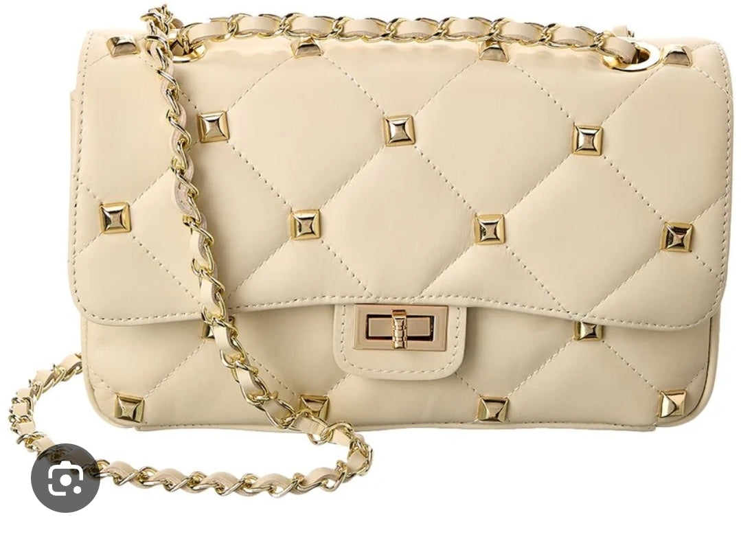 Gem Studded Beige Purse