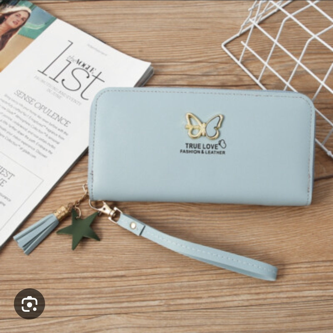 Lt Blue Butterfly Fashion Wallet