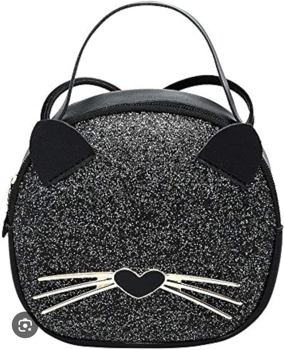 Glitter Black Kitty Purse