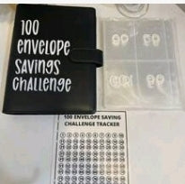 Black 100 Envelope Savings Challenge Book