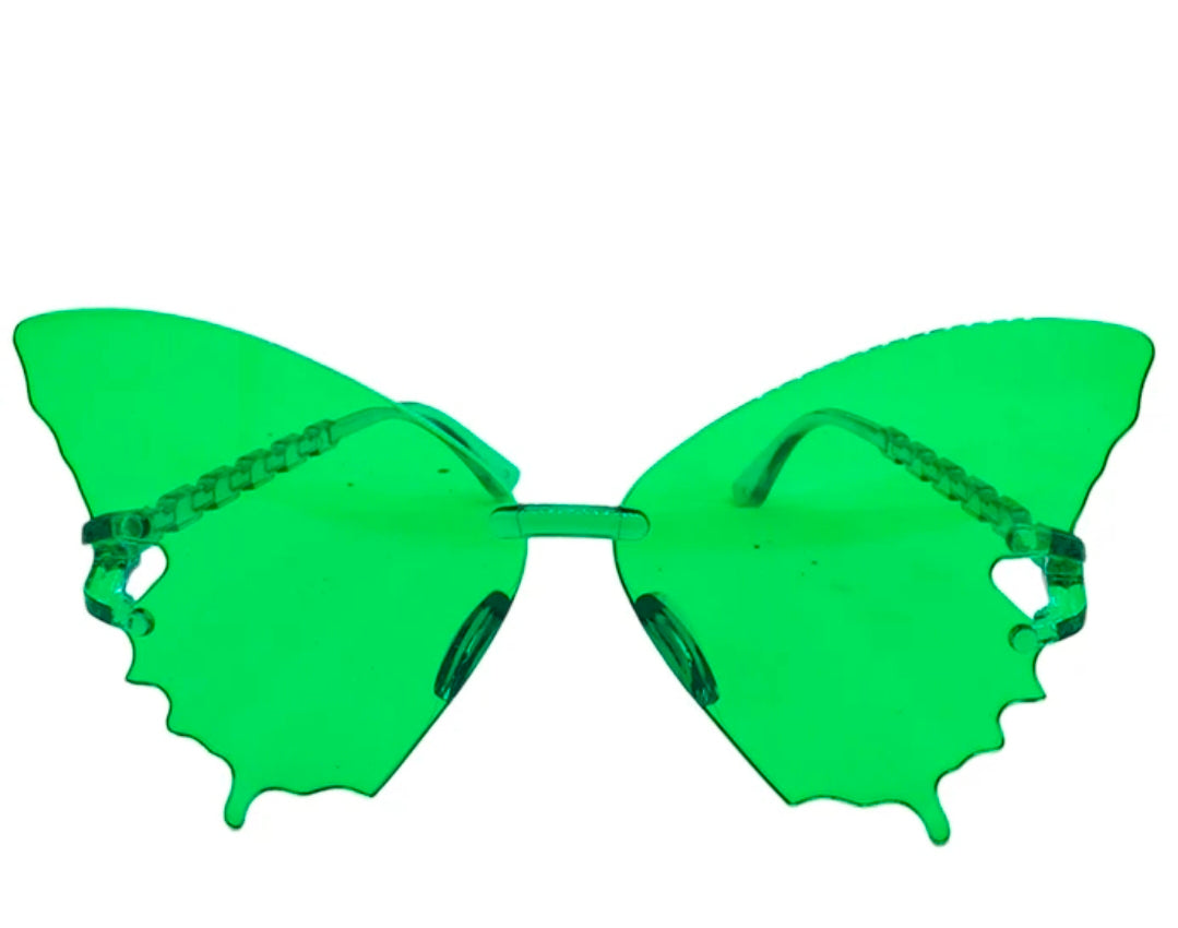 Ladies Green Butterfly Fashion Sunglasses