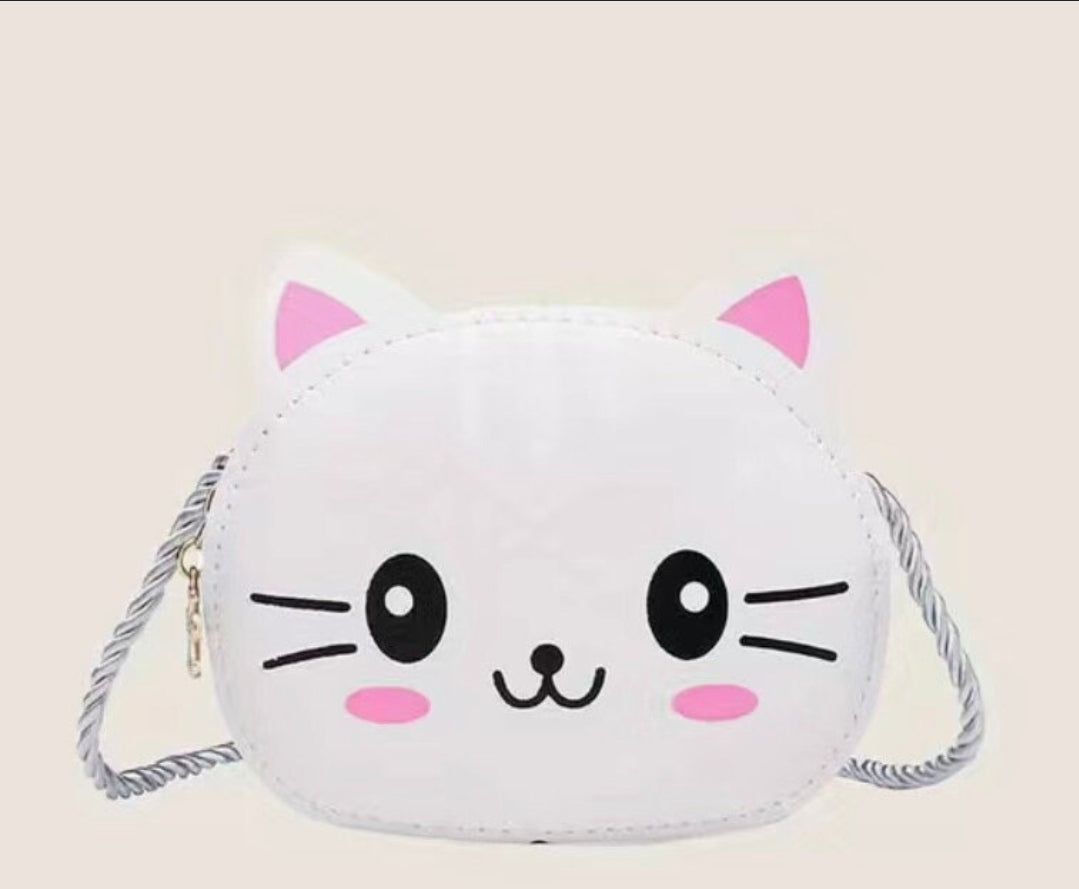 Small White Kitty Purse