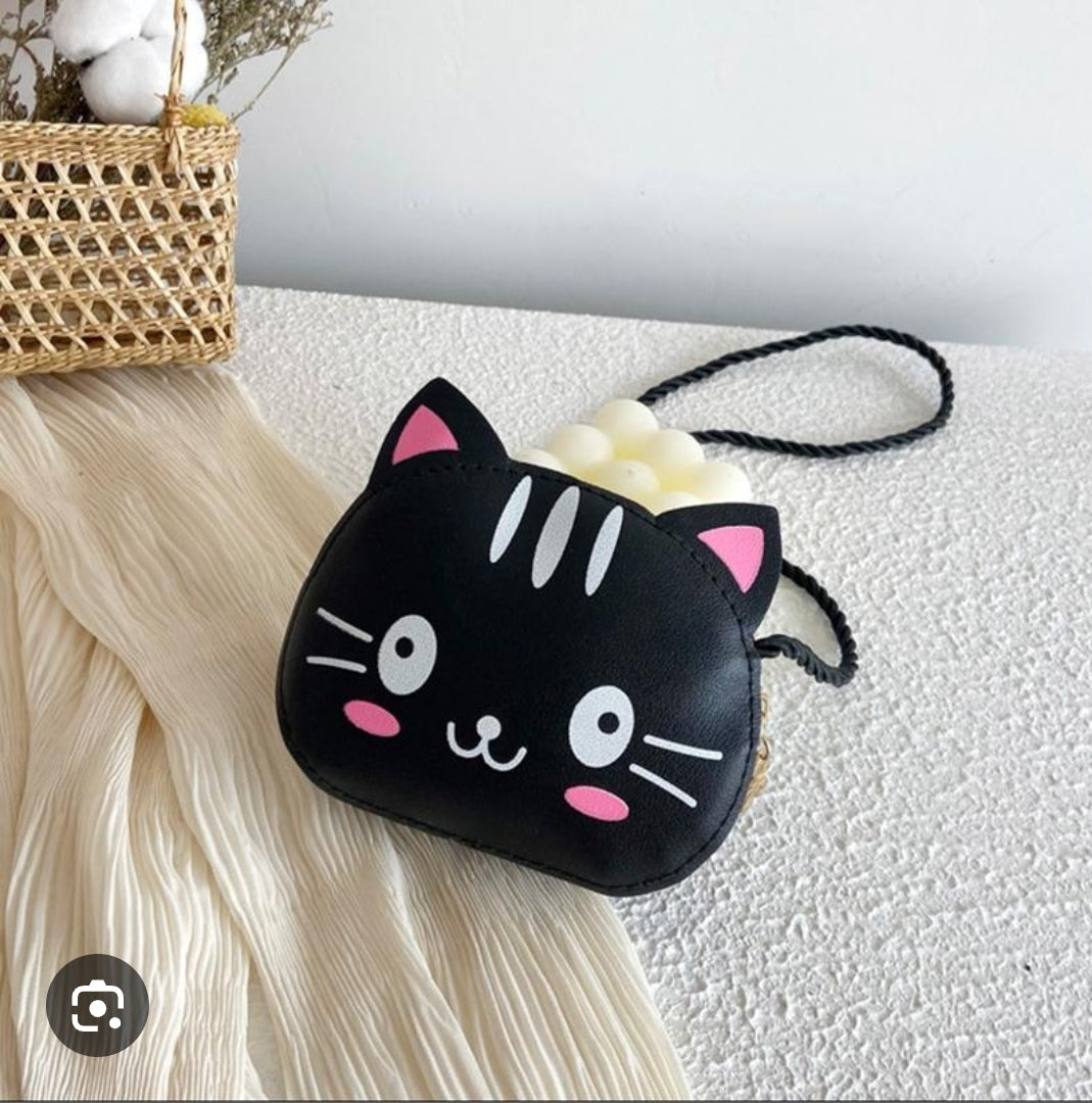 Small Black Kitty Purse