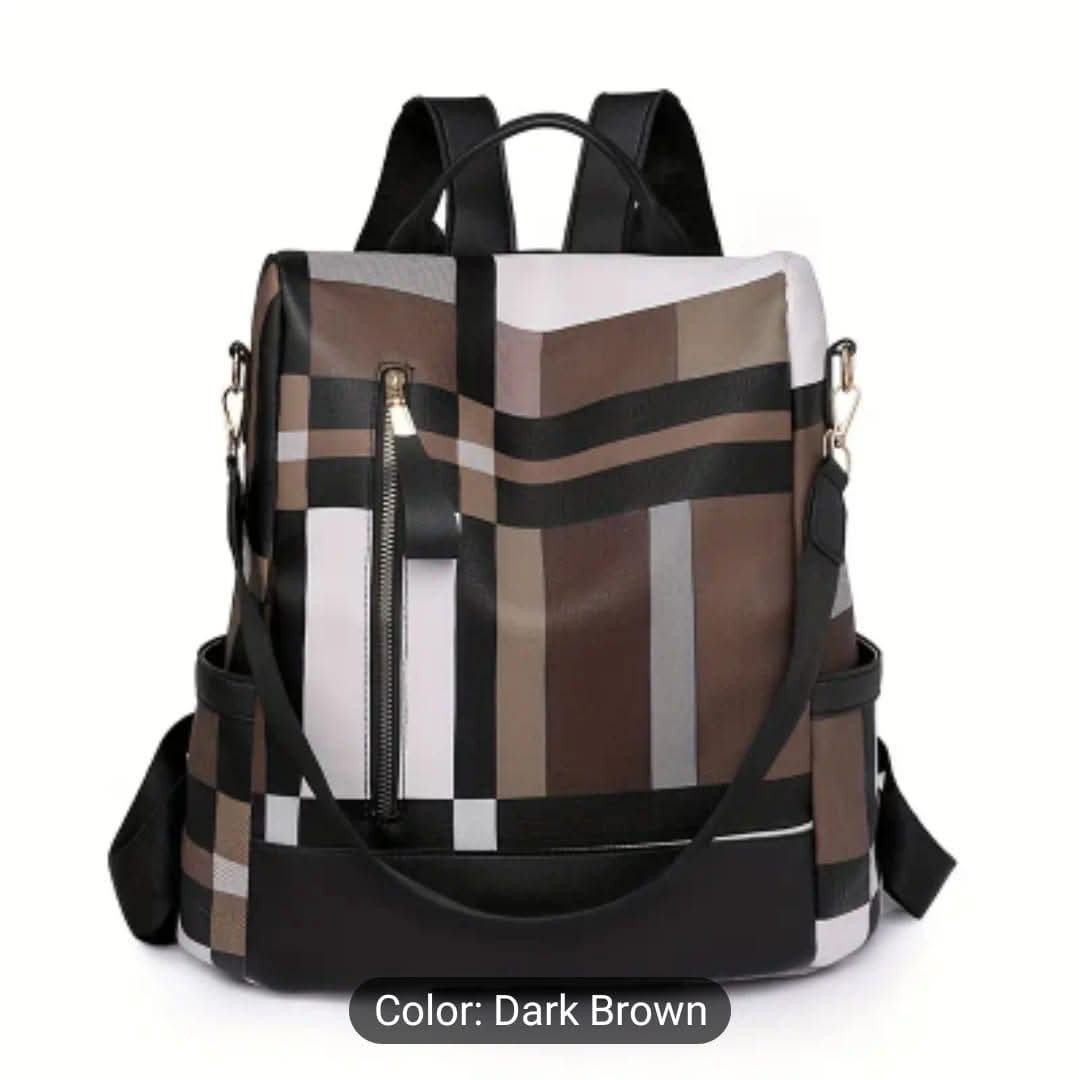 Brown / Black / White Backpack Purse