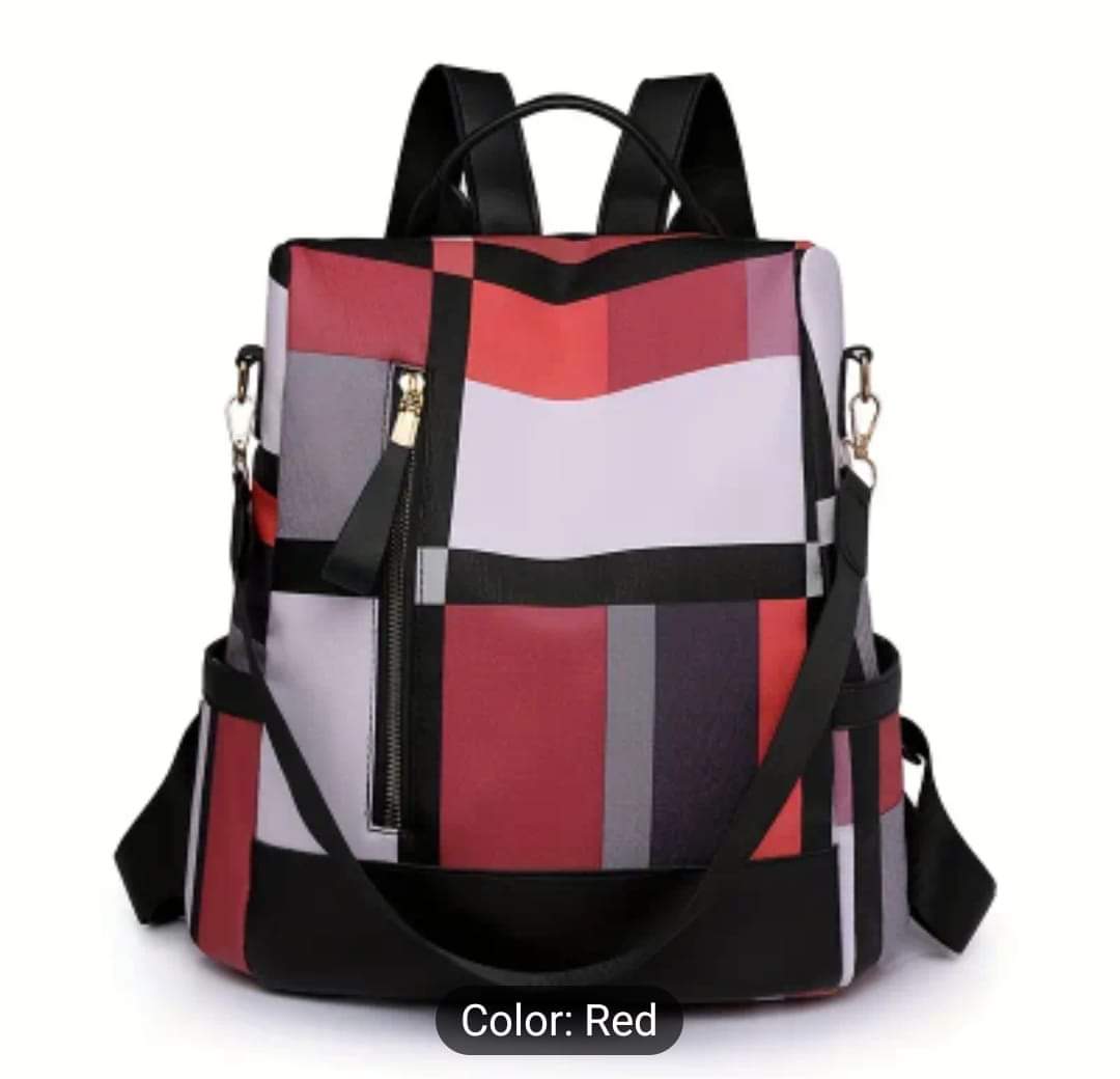 Red / White / Black Backpack Purse