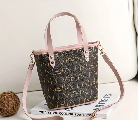 Brown/Pink Printed Purse