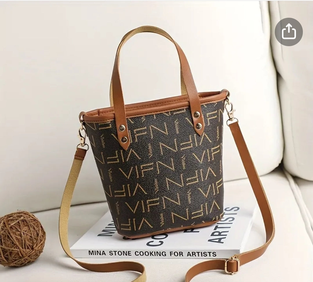 Brown Printed Purse