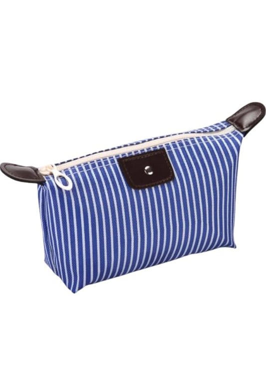 Blue Stripe Make-Up Bag