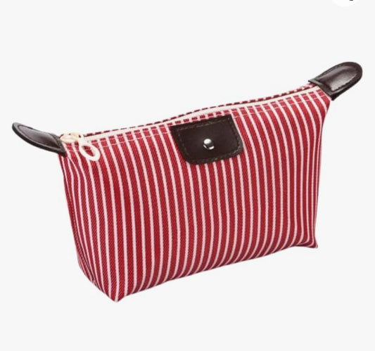 Red Stripe Make-Up Bag