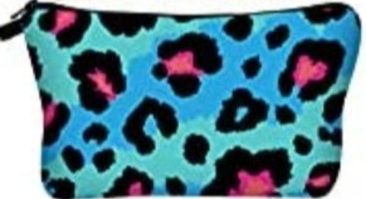 Blue Animal Printed Makeup Bag