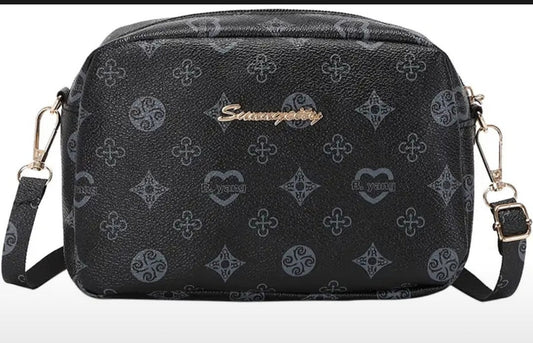 Black Printed Makeup Bag