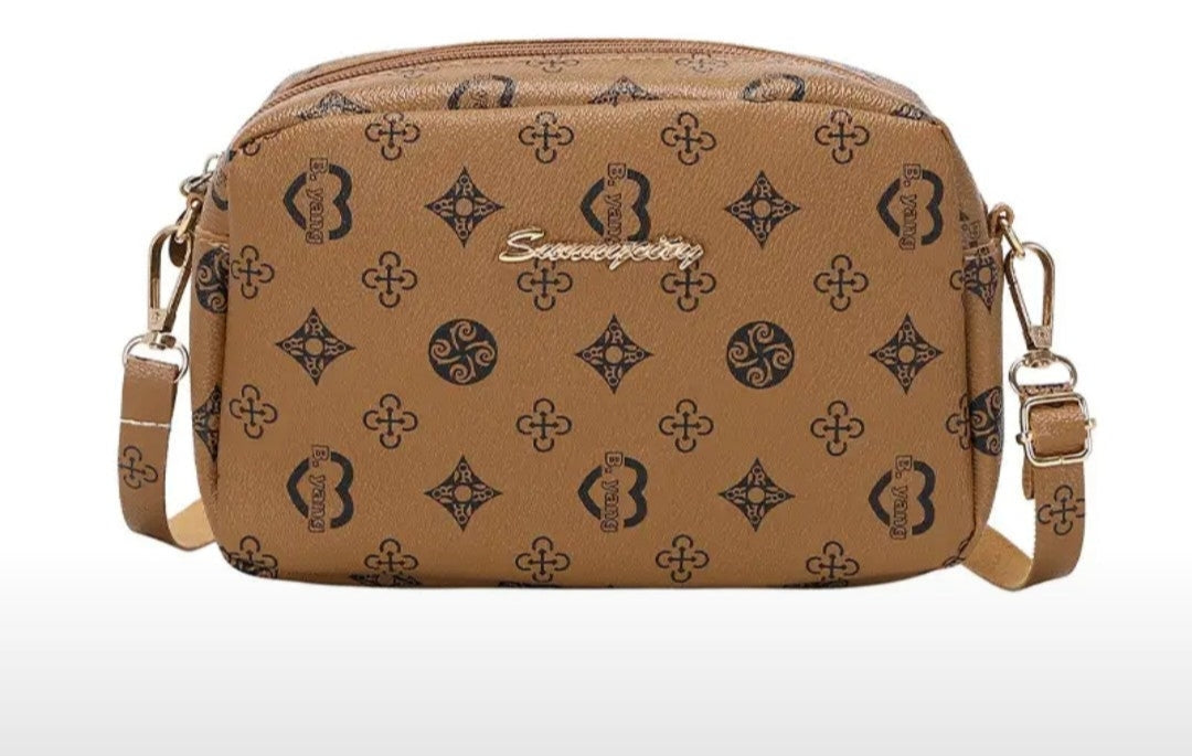 Brown Printed Makeup Bag