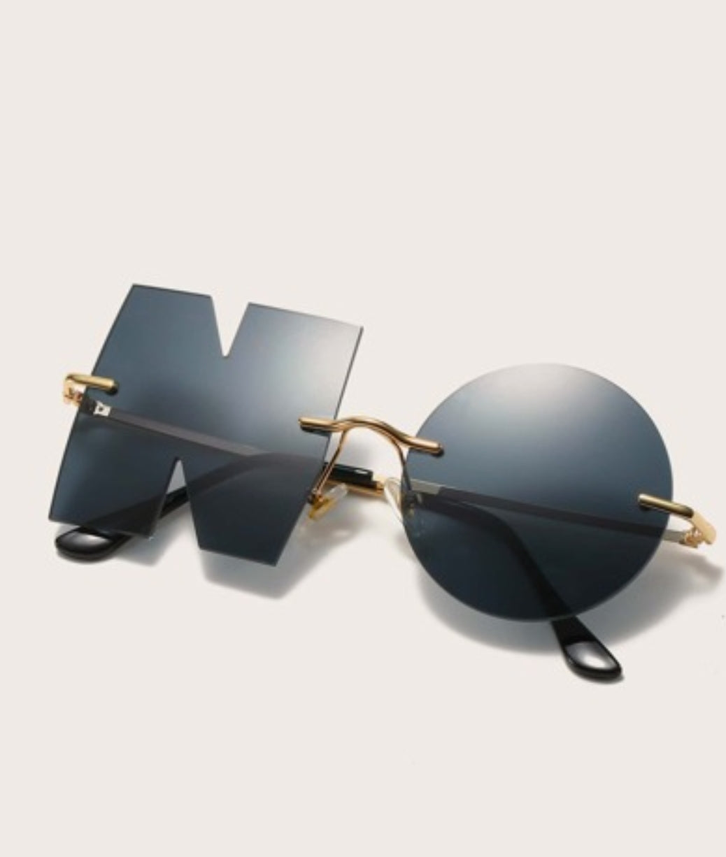 Ladies Black "NO" Sunglasses