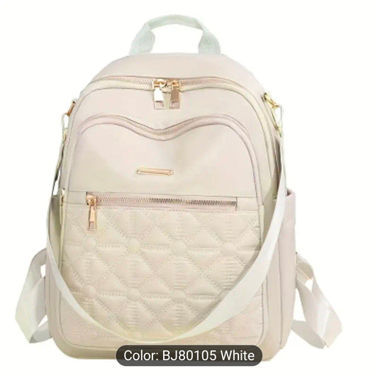 White Printed Fashion Backpack