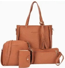 Tan 4 Piece Purse Set