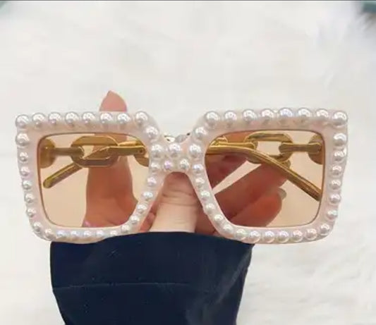 Ladies Pink Pearl Sunglasses