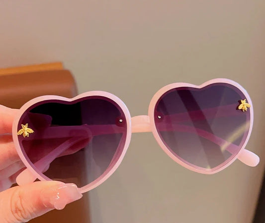 Little Girls Pink Heart Sunglasses