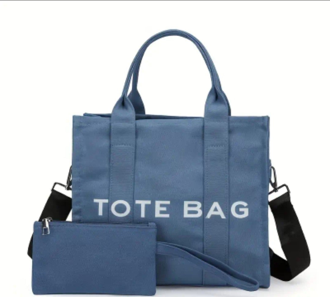 Lt Blue Canvas Tote Bag