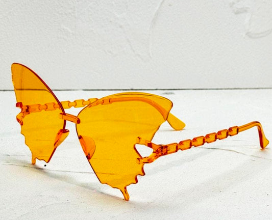 Ladies Orange Butterfly Fashion Sunglasses