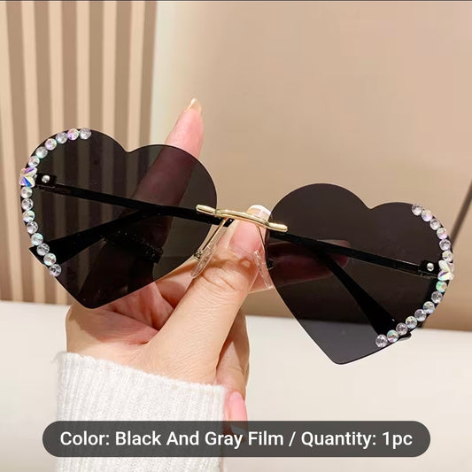 Black Gemstone Fashion Sunglasses