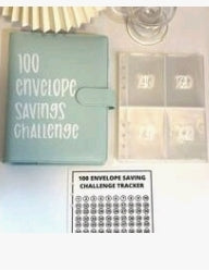 Lt Green 100 Envelope Savings Challenge Book