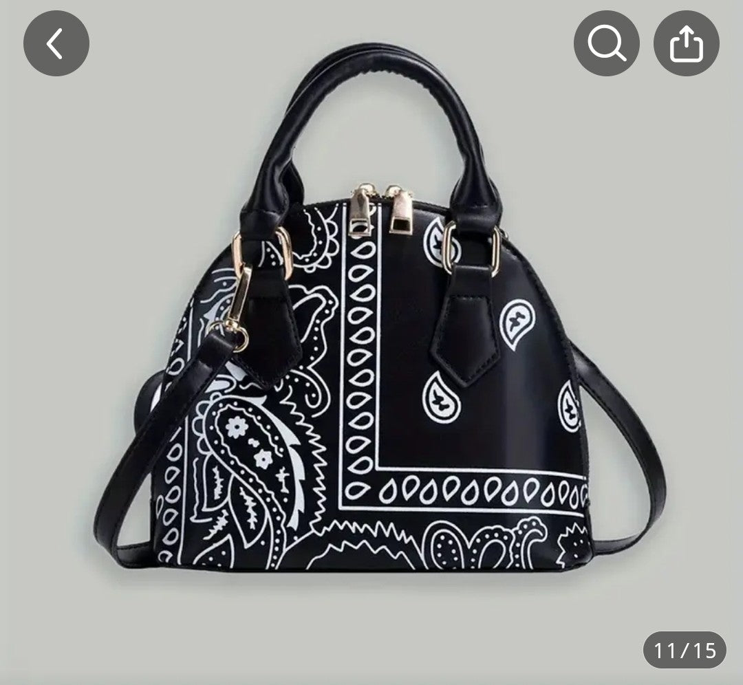 Black Bandana Printed Purse