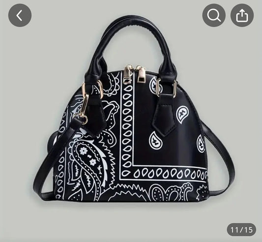 Black Bandana Printed Purse