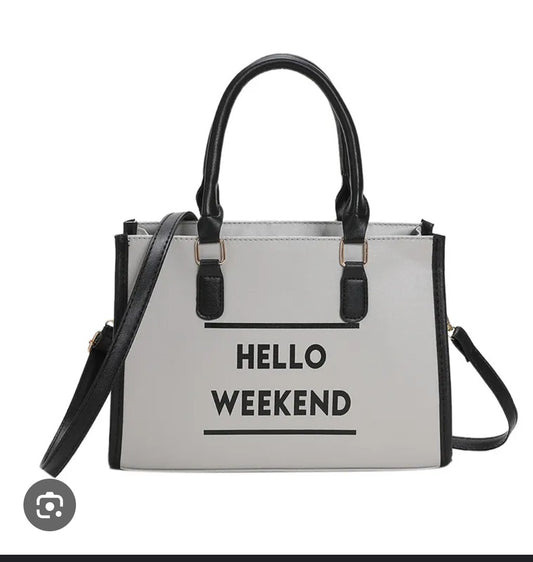 Grey Hello Weekend Purse