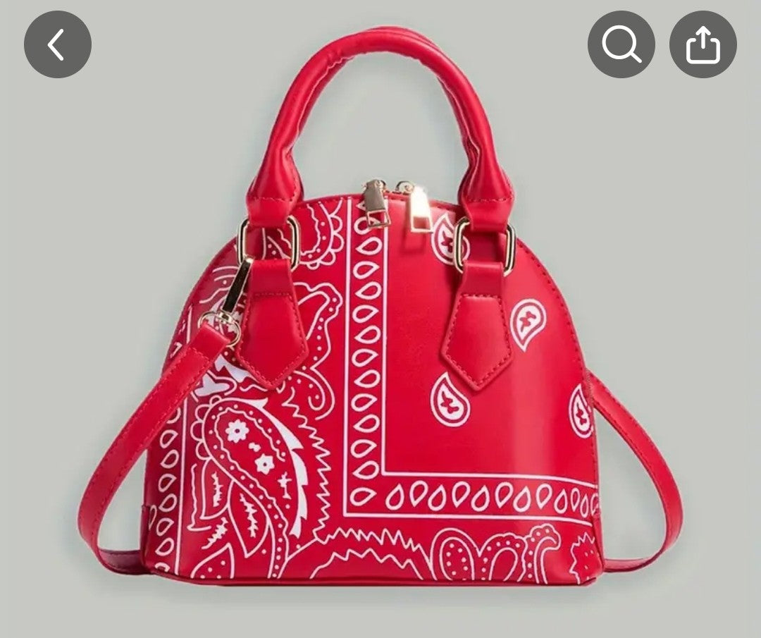 Red Bandana Printed Purse