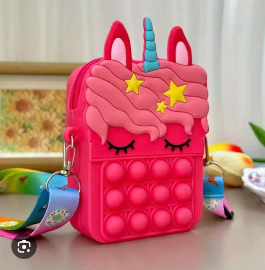 Hot Pink Unicorn Bubble Purse