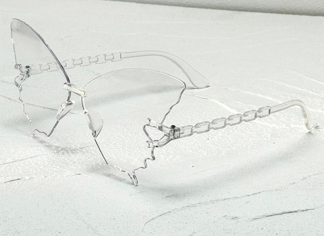 Ladies White Butterfly Fashion Sunglasses