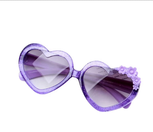 Little Girls Purple Glitter Sunglasses