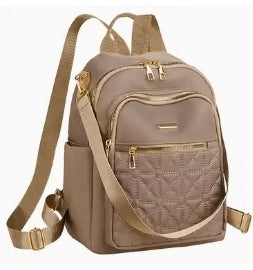 Khaki Printed Fashion Backpack