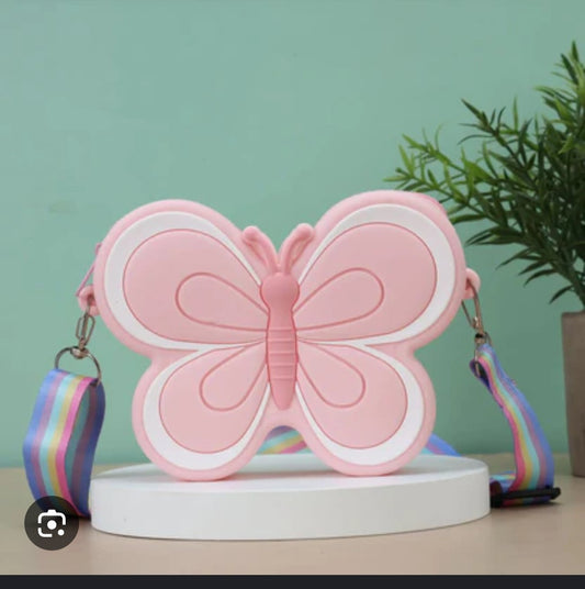 Pink/White Butterfly Purse