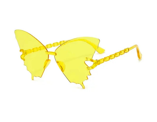 Ladies Yellow Butterfly Fashion Sunglasses