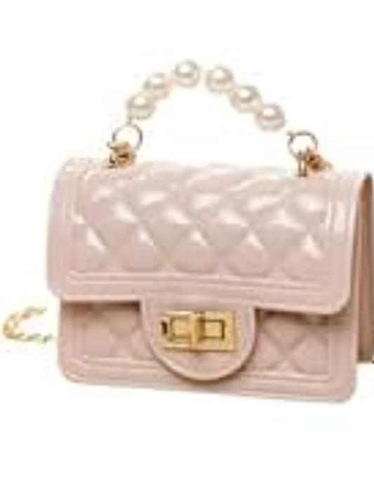 Khaki Pearl Handle Jelly Purse