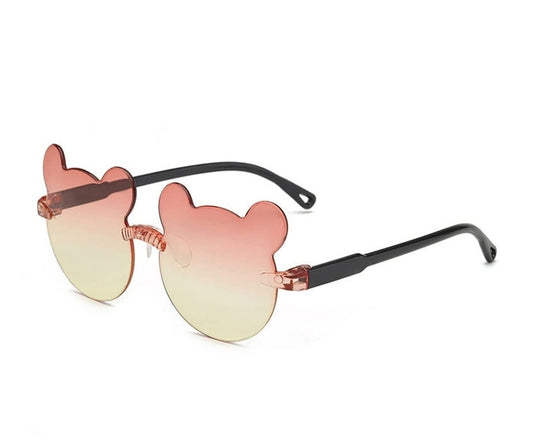 Little Girls Pink & Yellow Ombre Teddy Bear Sunglasses