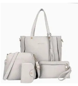White 4 Piece Purse Set