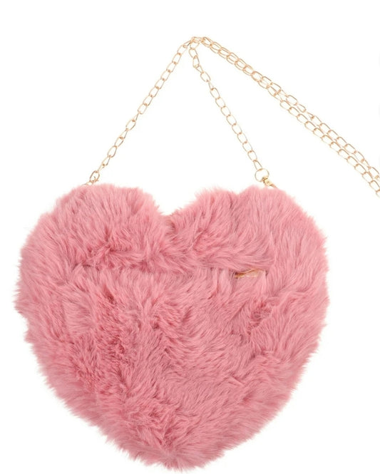 Pink Heart Chain Purse
