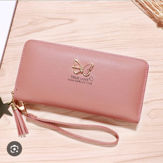 Tan Butterfly Fashion Wallet