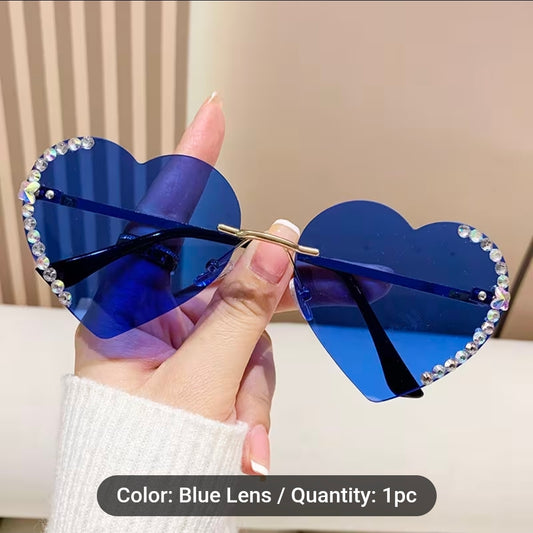 Blue Gemstone Fashion Sunglasses