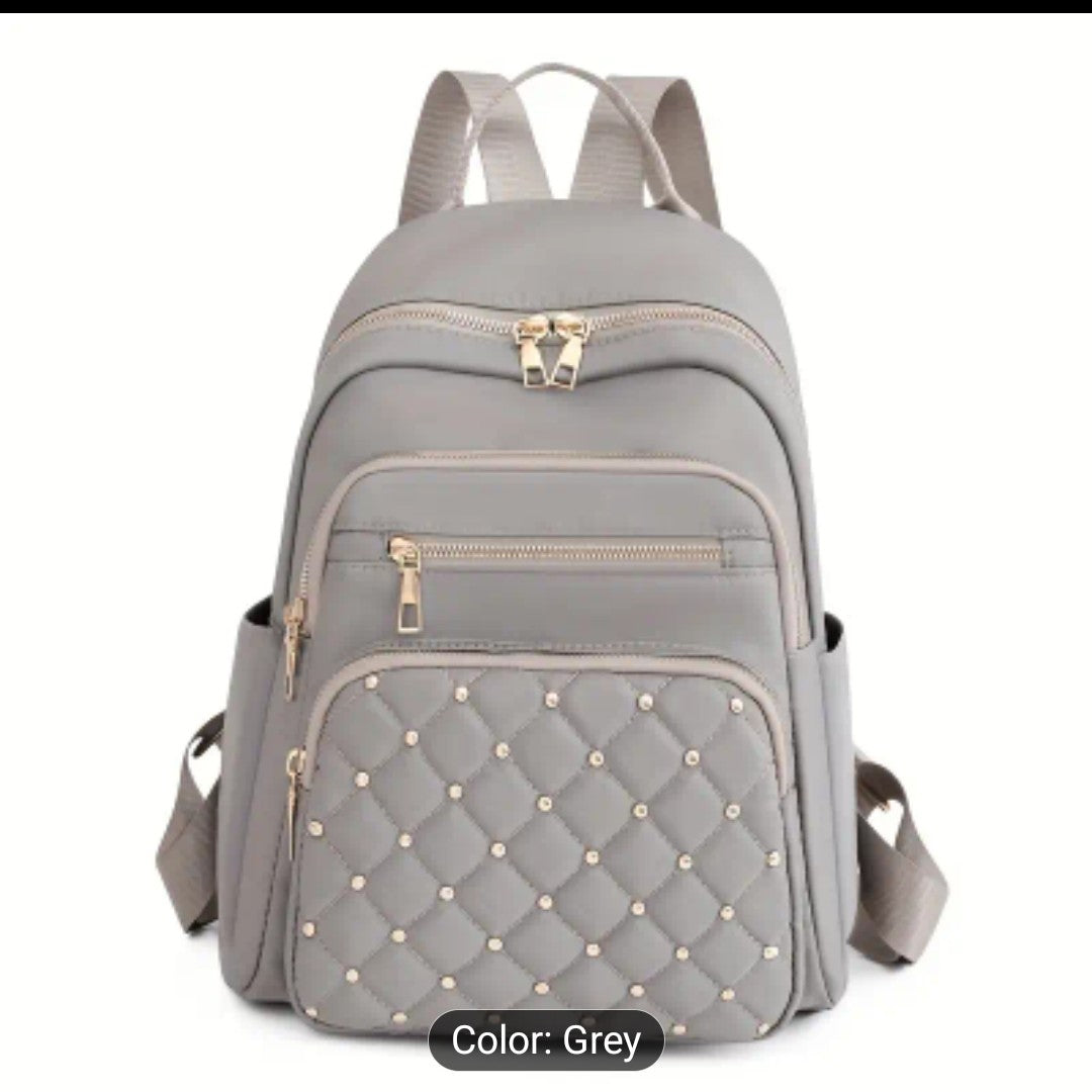 Grey Gemstone Fashion Backpack