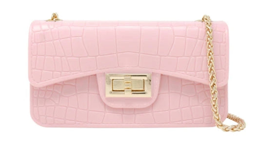 Lt Pink Chain Jelly Purse
