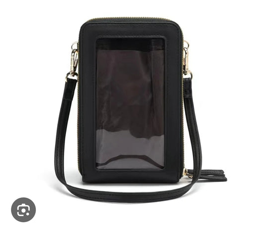 Black See Thru Cellphone Travel Purse