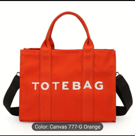 Orange Canvas Tote Bag