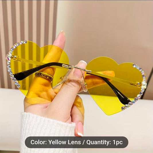 Yellow Gemstone Fashion Sunglasses